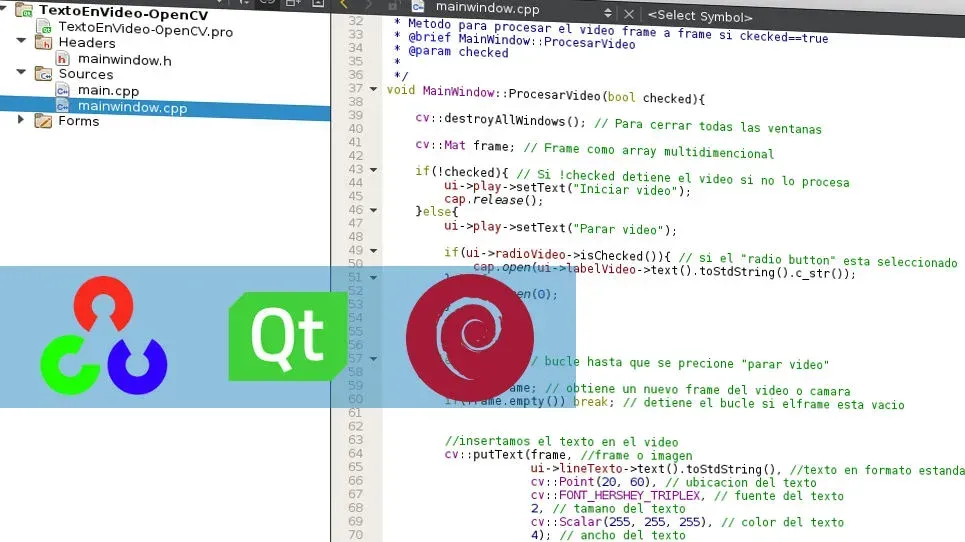 OpenCV 3.1 (C++) sobre Qt 5 en Linux – Texto en video