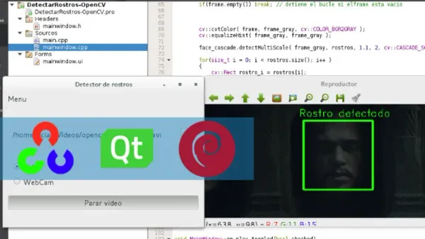 OpenCV 3.1 (C++) sobre QT 5 en Linux - Detectar Rostros