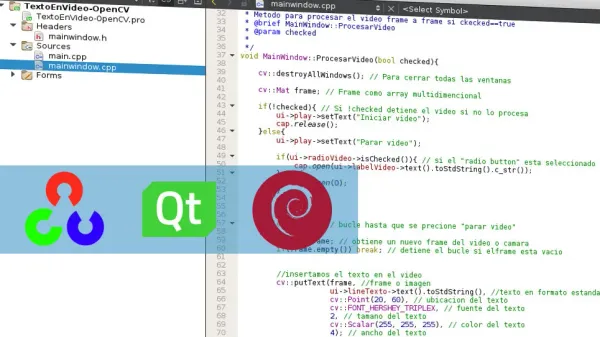 OpenCV 3.1 (C++) sobre Qt 5 en Linux – Texto en video